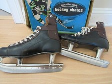 MEN'S vintage FRANKLIN ice skates black 9 boots 1571 "SILVER JET"