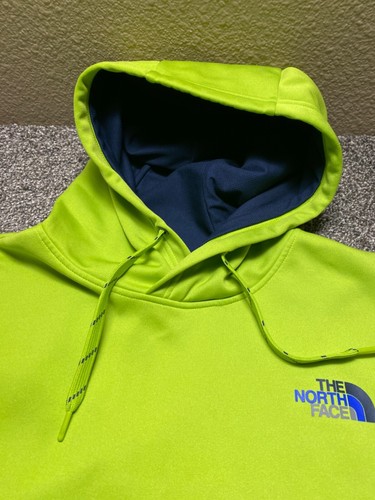 The North Face Hoodie Mens XL Lime Bright Green Fleece Pullover Sweatshirt - Picture 3 of 10