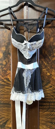 Secret Treasures Sz S Cup B/C? Nightie Black/White Sexy Maid Role Play Cosplay