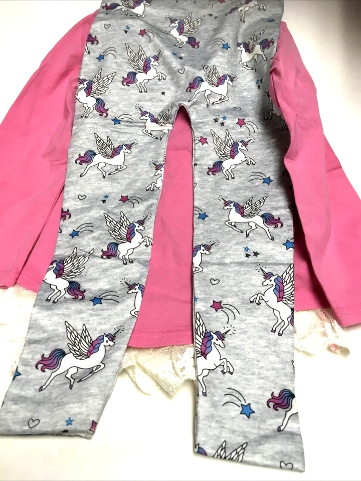 CAPELLI NY 2 piezas Unicornio Conjunto Colorido Nuevo con Etiquetas, Parte Inferior de Encaje Top y Pantalones Elásticos Foto 3 de 3