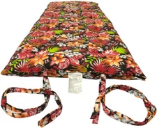 Tropical Red Blk Twin 3x39x80 Traditional Japanese Floor Rolling Futon Mattress