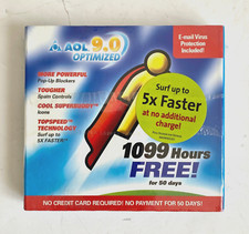 Vintage AOL 9.0 Optimized CD ROM Software Games Internet Gaming Gamer Sealed NOS