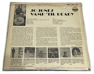Jo Jones and His Orchestra Vamp Til Ready Vinyl LP SDBR 1099 VG/VG