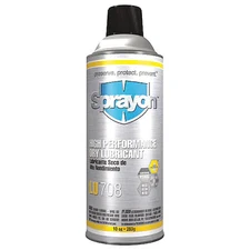 Sprayon Sc0708000 Dry Film Lubricant, 10 Oz., Aerosol Can, Ptfe, White