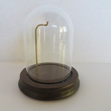 Clear Glass Dome with Hook  Wood Base - 4.5" H X 4" W