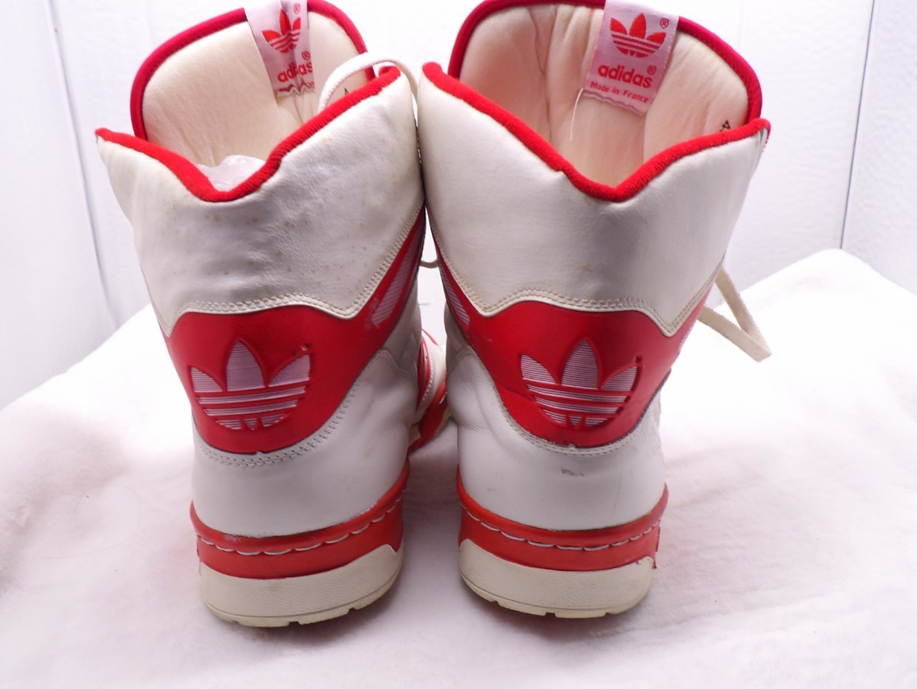 VTG Men’s Adidas Red/white High Tops Shoes  Made In France Size 15 thumbnail 16