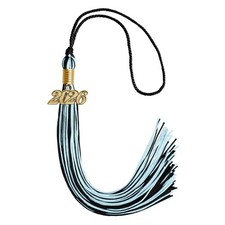Endea Graduation Black/Light Blue Mixed Color Tassel with Gold Date Drop