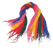 Pepperell Braiding Tipped Yarn Lace, 36 Inches, Assorted Bright Color, Set of...