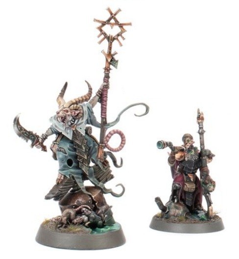 Grey Seer & Warlock Engineer - Skaven - New on Sprue - AoS Spearhead Skaventide