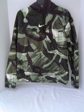 NEW MENS NIKE THERMA FIT GREEN CAMO PRINT PULLOVER HOODIE SIZE MEDIUM