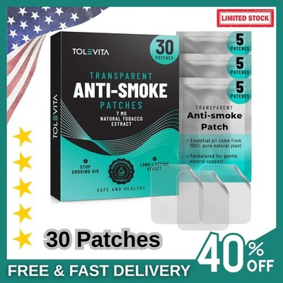 TOLEVITA Anti-Smoke Herbal Patches   7 mg, 30 Patches for Reducing Cravings USA.