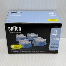 NEW Braun Clean and Renew Refill Cartridges, 4 Packs, Lemon-Fresh NIB Sealed