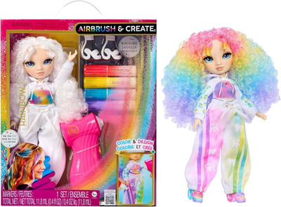 Air Brush & Create DIY Fashion Doll with Airbrush Marker Kit, Washable Rainbow M