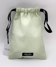 Prada Beauty Reversible Drawstring Makeup Bag Pouch  Light Green / Black