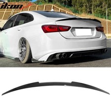 Fits 16-25 Chevrolet Malibu M4 Style Rear Trunk Spoiler Wing Lip Gloss Black Abs