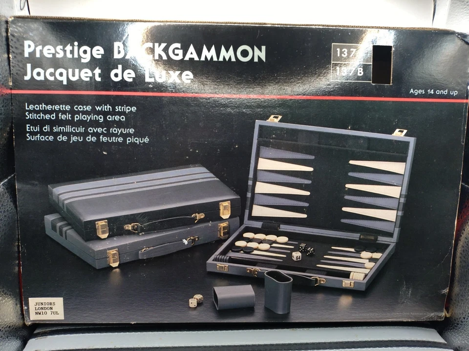 Hochwertige Prestige Backgammon Set In Leather Case  - Image 3 of 4