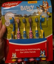 Colgate BLUEY Kids Toothbrushes 6 Pack Slim E...