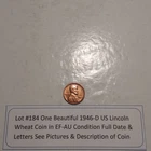 Lot #184 One Beautiful 1946-D Lincoln Wheat EF-AU Full Date-Letters See Pictures