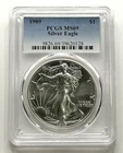 1989 American Silver Eagle -  1oz BU Graded PCGS MS69