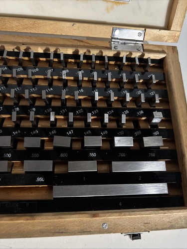 81 Pcs Gage Block Set Wooden Case Class B (2 Missing) Brand? - Imagen 3 de 13