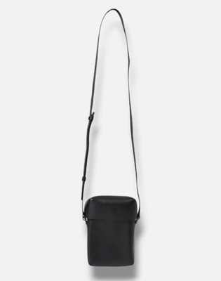 Jil Sander Men's Black Leather Small Magnetic Lid Crossbody Bag