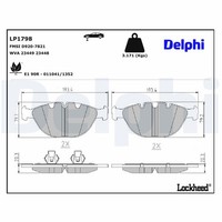 Bremsbelagsatz Scheibenbremse Delphi LP1798 FüR E61 X5 E53 E63 E65 E60 BMW E64