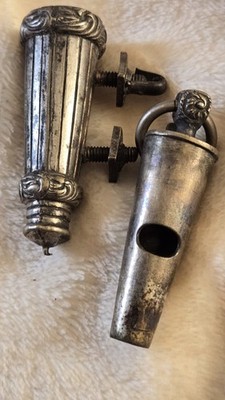 Victorian White Metal Beaufort Whistle Size 8cm x2cm