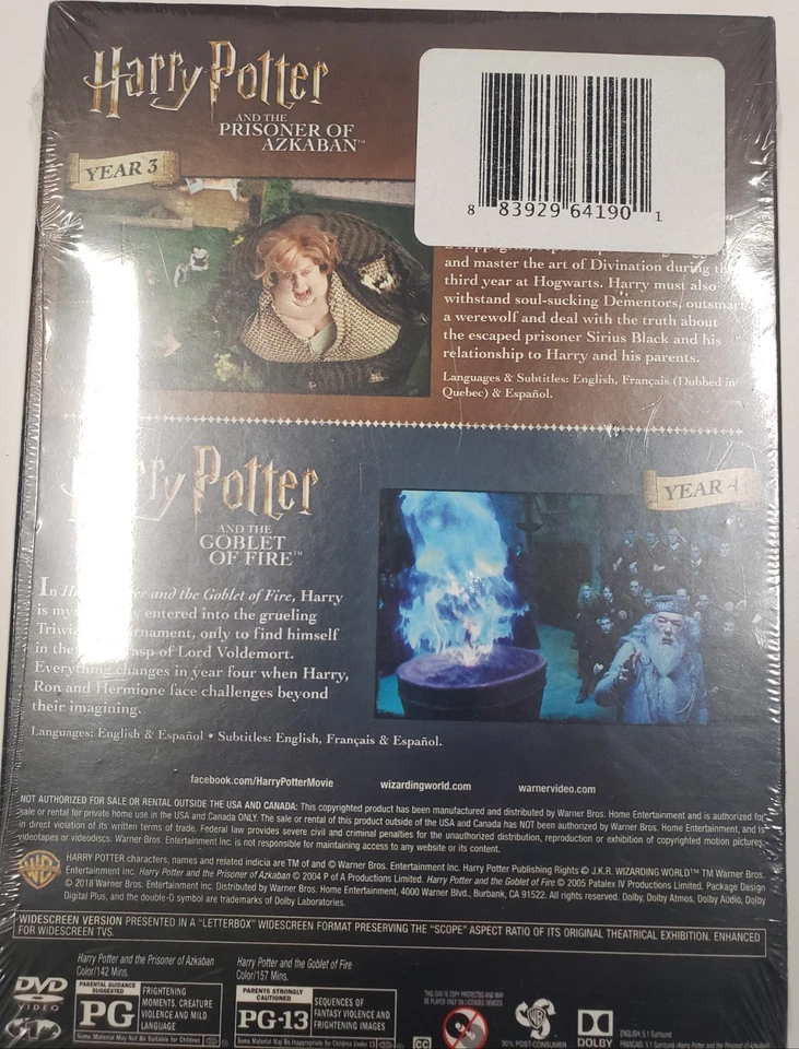 Harry Potter Prisoner of Azkaban and Goblet of Fire Years 3 & 4 Brand New Sealed - Image 2 of 4