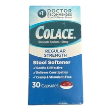 *NEW* Colace Regular Strength Stool Softener 30 Capsules EXP Date: 06/2027