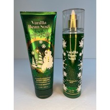 Bath Body Works Vanilla Bean Noel Body Cream and Fragrance Mist Set 8oz Duo