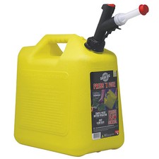 Garage Boss Gas Can, Plastic, 5 gal, Press 'N Pour(R) Spout, Self-Venting,