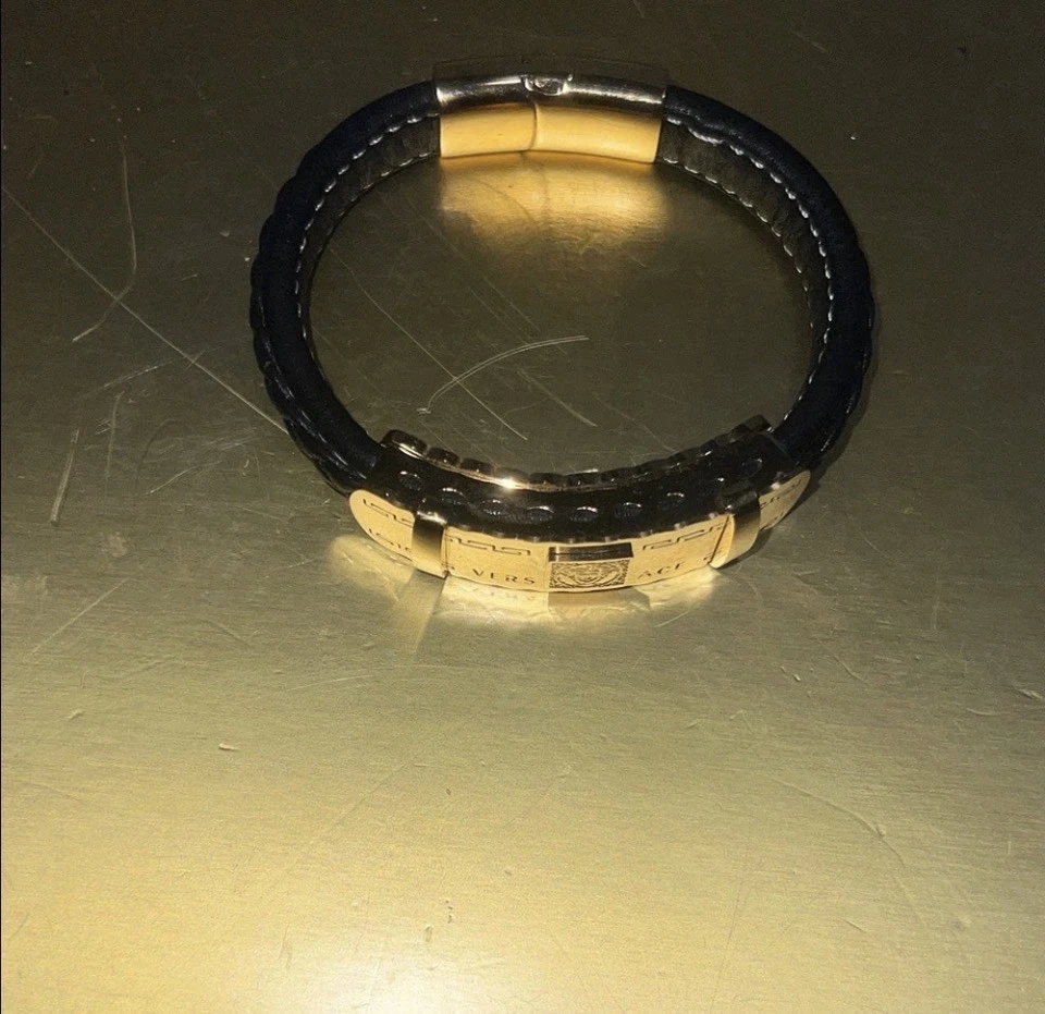 Pulsera Versace Versace dorada y negra para hombre nueva Foto 3 de 4