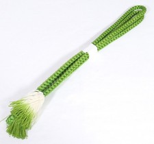 Long-sleeved kimono sash, pure silk, light green, gold hu293, in good