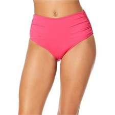 Anne Cole Women Punch Pink Convertible Shirred High Waist Swim Bottom Size XL