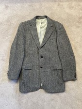 Vintage 70s 80s Harris Tweed Herringbone Wool Sport Coat USA Made De-Alfredi