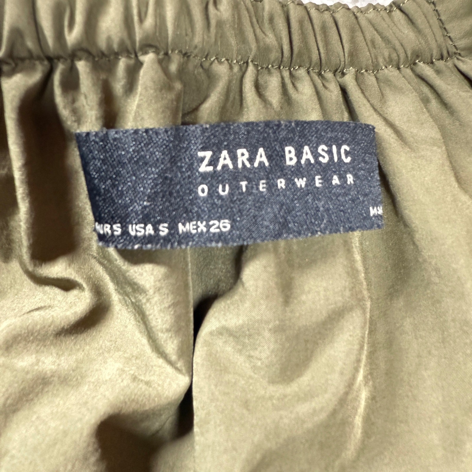 Zara Basic Outerwear Jacket Women's Small Olive G… - image 3