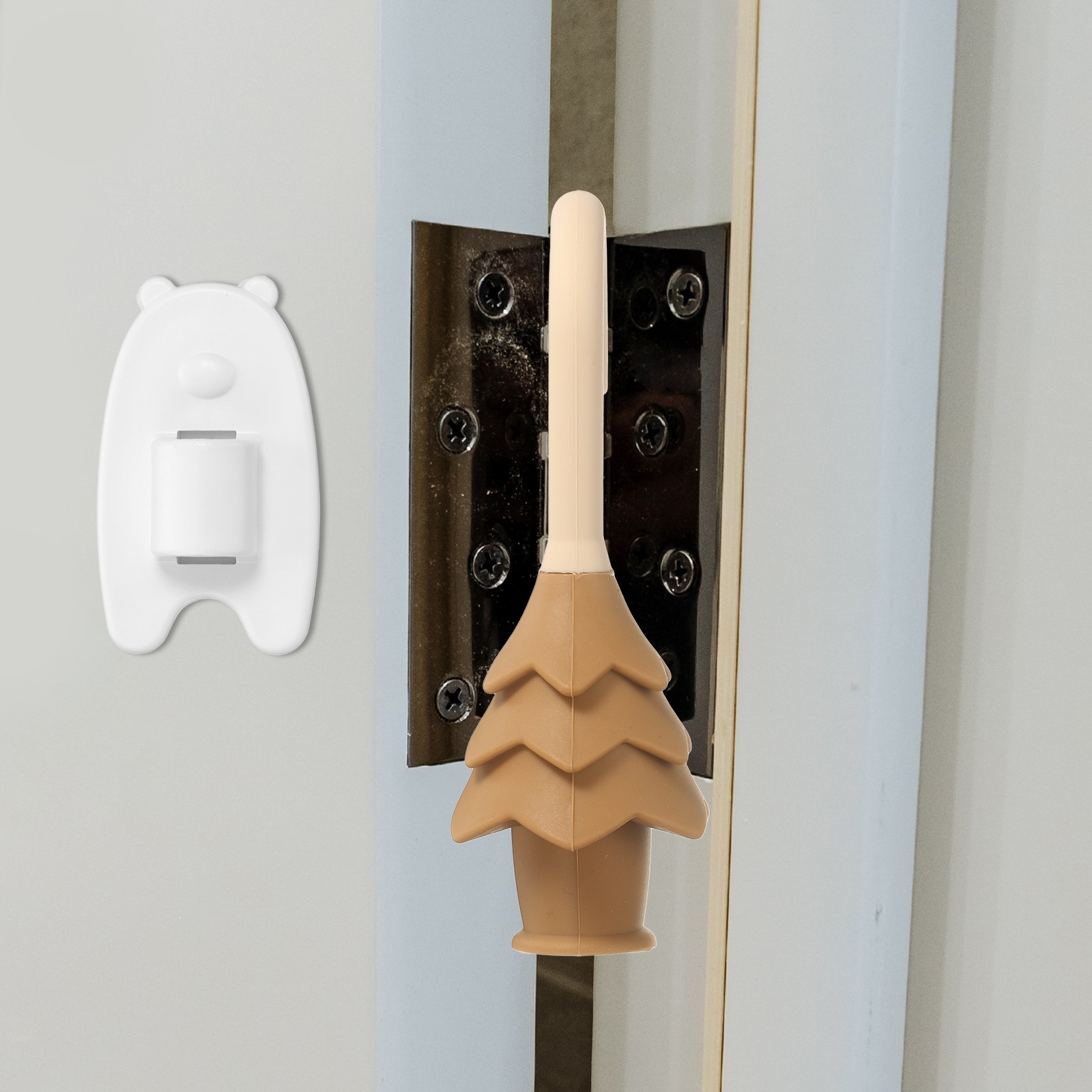 Protector de Puertas y Dedos de Silicona Marrón 4 Piezas