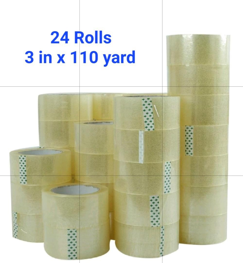 Packing Tape 24 Rolls 3 in 110 Yards (330 ft) Clear Carton Sealing Tapes