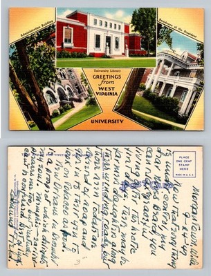Morgantown, WV-West Virginia, Greetings University Buildings Vintage Postcard