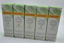 Lot Of 5 Burt's Bees Calming Day Lotion with Aloe and Rice Milk 1.8 oz Brand New