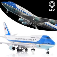 1:130 Scale Air Force One Boeing 747 Diecast Model Plane w/LED Light Collectible