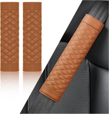 2PCS Car Seat Belt Cover Pad,Soft Leather Seatbelt Covers Breathable Seatbelt Cu