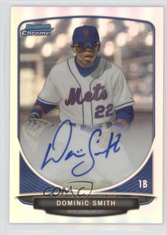 2013 Bowman Draft Chrome Prospect Auto Refractor Dominic Smith #BCA-DS Auto 9m2