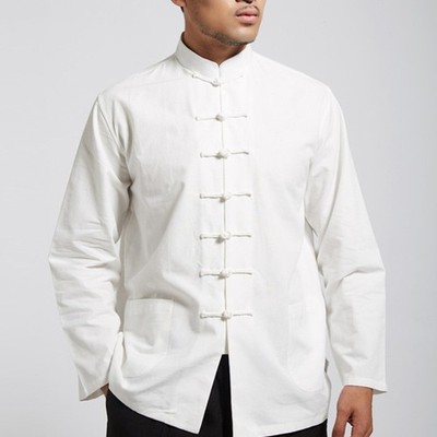 Mens Jacket Clothing Traditional Chinese Tang Suit Coat Kung Fu Tai Chi Tops