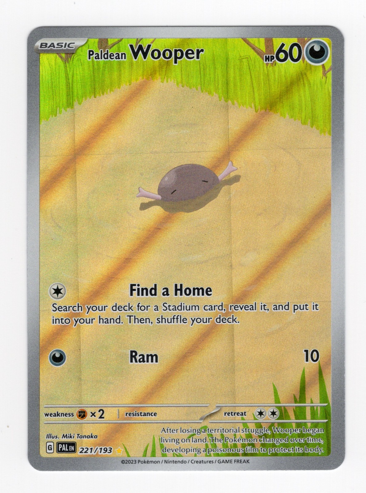 Pokémon Paldean Wooper 221/193 - SV02: Paldean Evolved - Illustration Rare NM