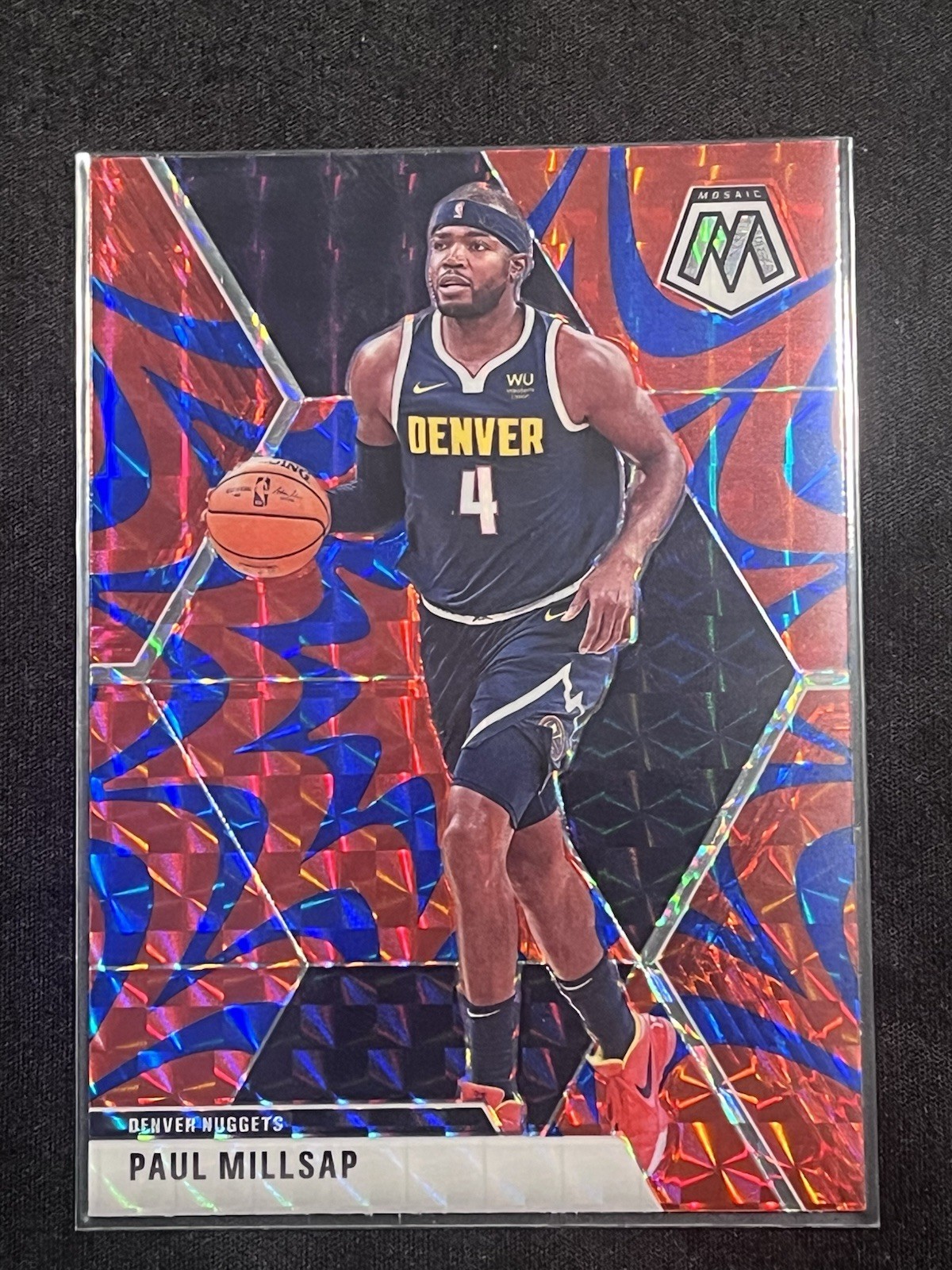 2019-20 Mosaic Paul Millsap Orange Reactive Prizm No. 181 Nuggets