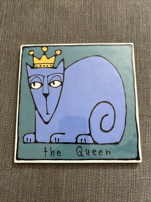 Vintage Ursula Dodge Cat Collection The Queen Tile Coaster 6  X 6 