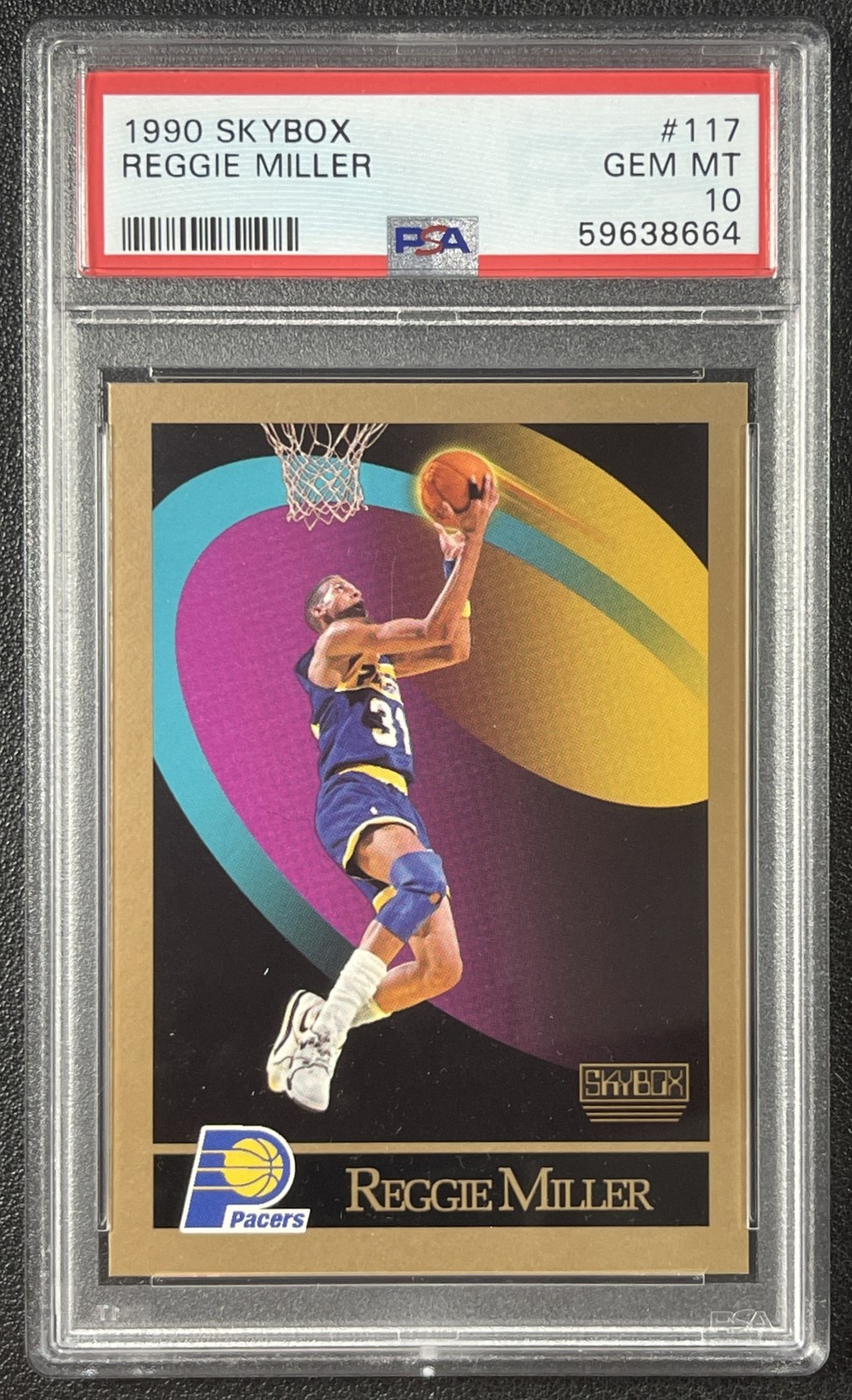 REGGIE MILLER PSA 10 1990-91 SKYBOX #117 PACERS 664