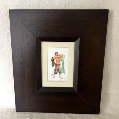 Framed Matted Watercolor Lithograph Mermaid Pirate Painting Signed Robert Kline