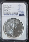U.S. Mint 2021 American Eagle Silver 1 oz NGC MS 70 Early Releases Type 2